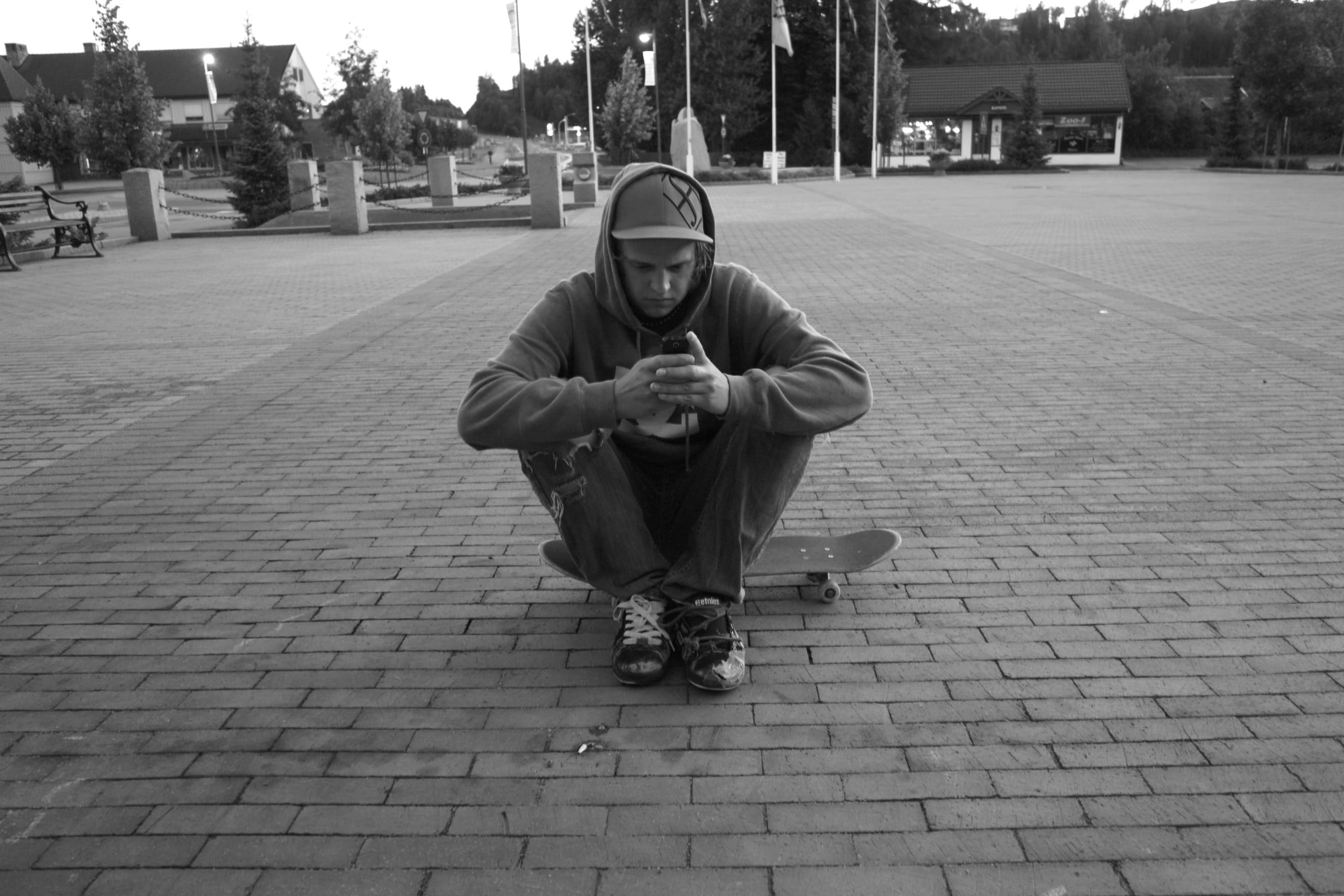 Sad kid having fun