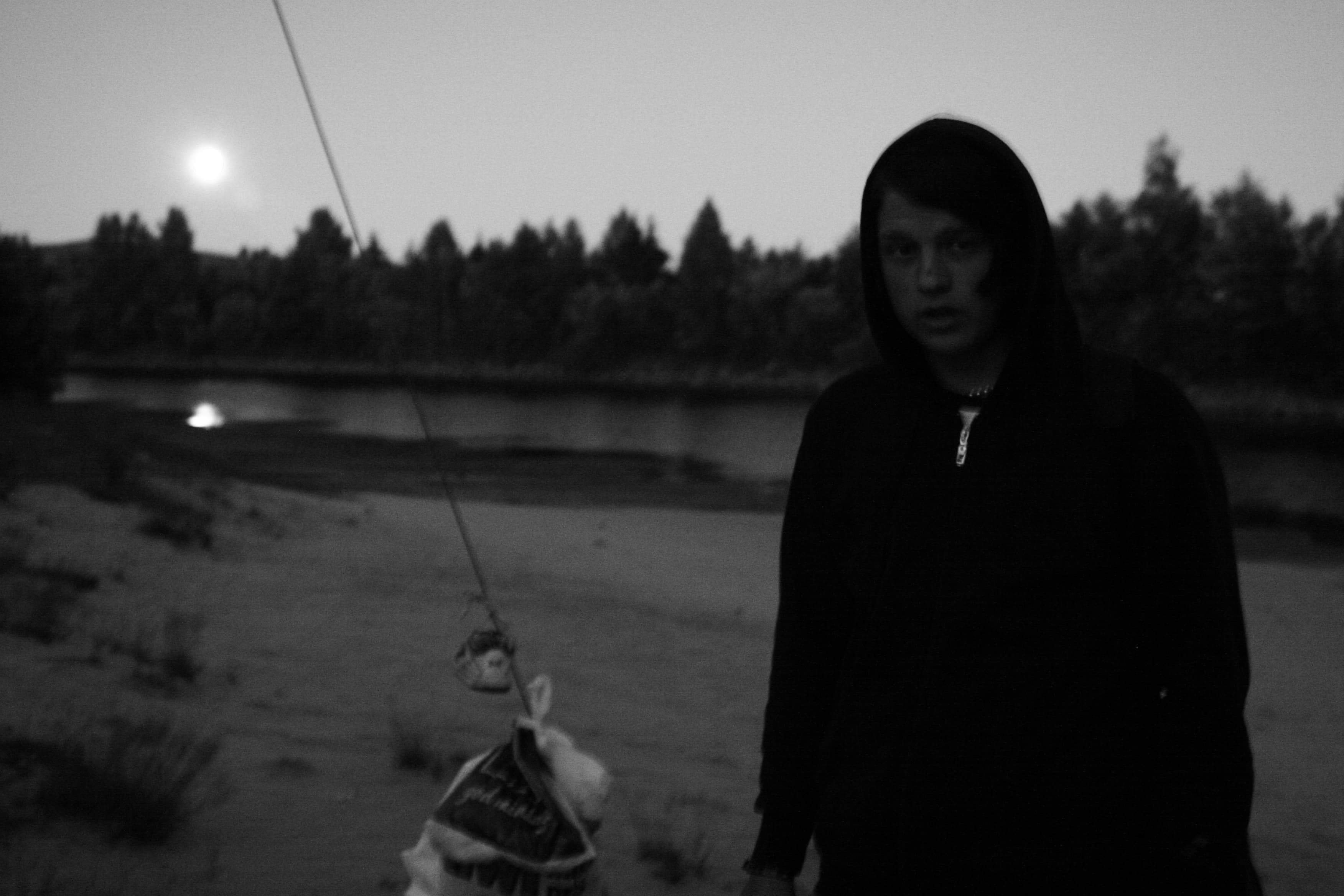 Sad kid having fun