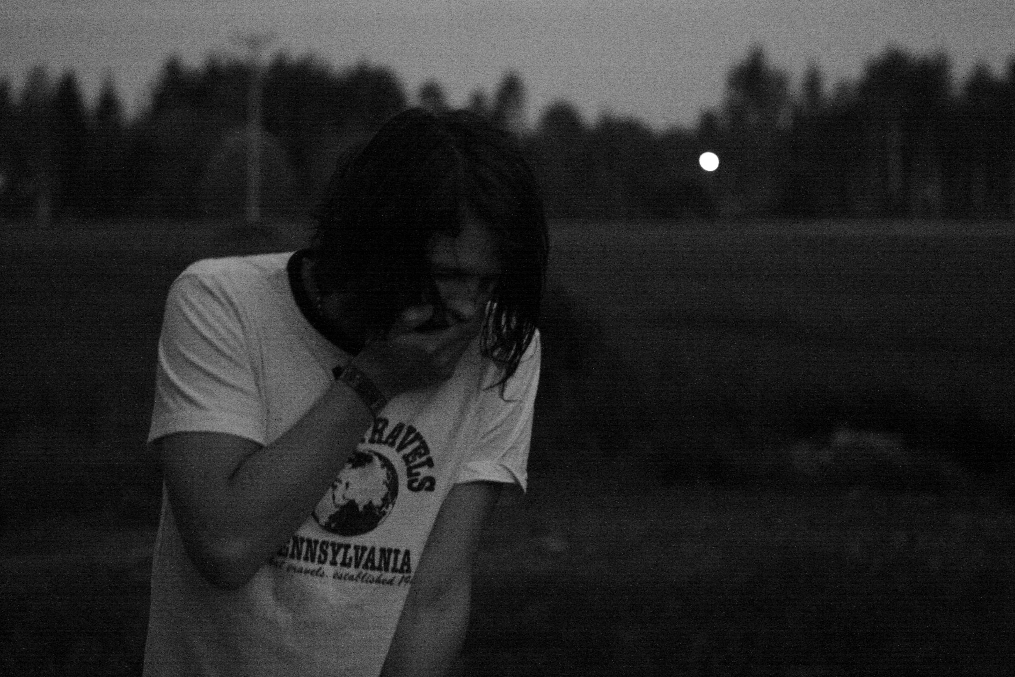 Sad kid having fun
